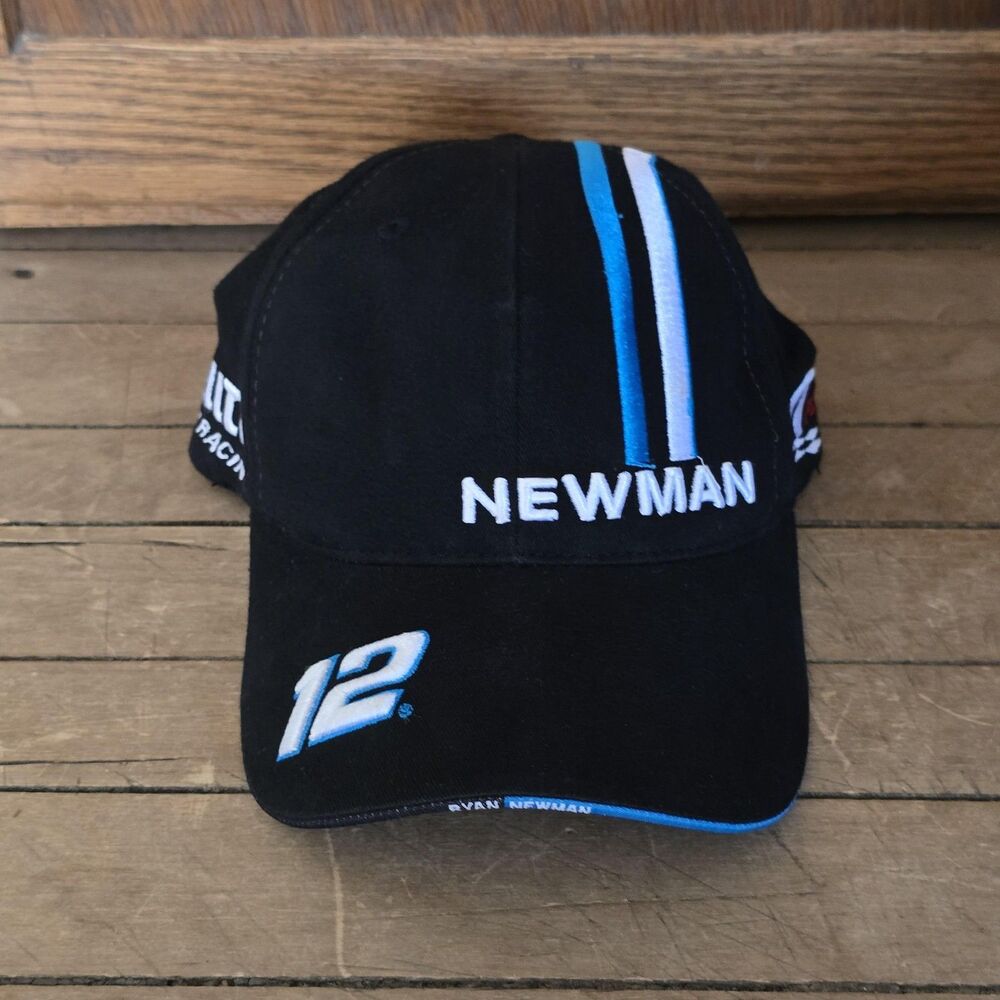 Ryan Newman 12 Hat Cap Strap Back One Size Black NASCAR Checkered Flag Mens